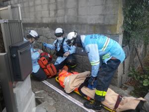 密集地火災防ぎょ訓練５