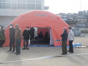 密集地火災防ぎょ訓練７