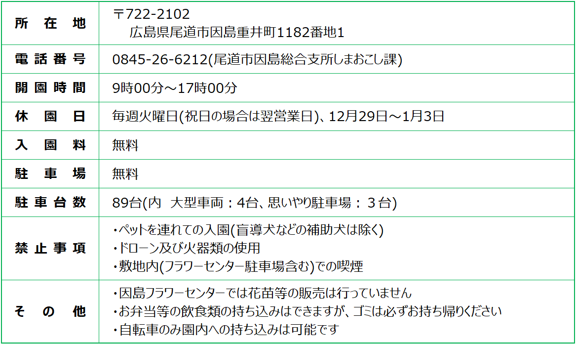 因島フラワーセンター基本情報